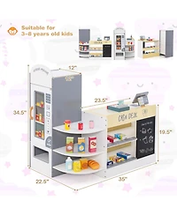 Slickblue Grocery Store Role Play Set for Kids with Pos Machine and Checkout Counter