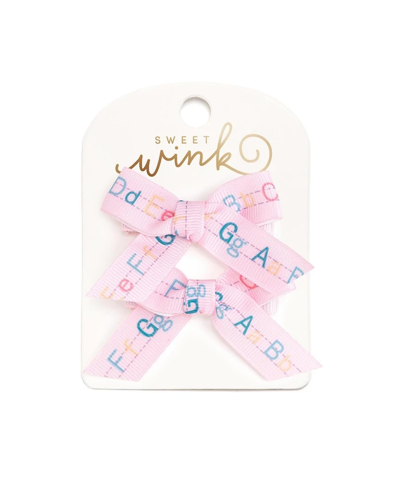 Sweet Wink Little and Big Girls Alphabet Bows Clip Set