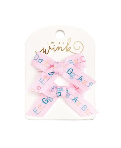 Sweet Wink Little and Big Girls Alphabet Bows Clip Set