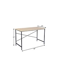 HomeRoots 48" Natural and Wood and Aluminum Computer Desk