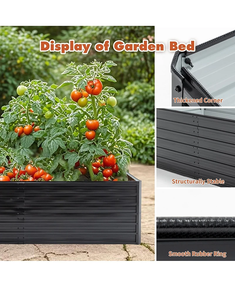 Streamdale Furniture 2-Pack 8x4x2ft Galvanized Metal Raised Garden Bed Kit