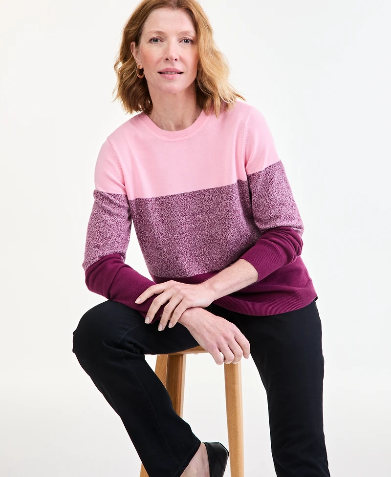 Style & Co Petite Crewneck Cotton Sweater, Macy's Exclusive