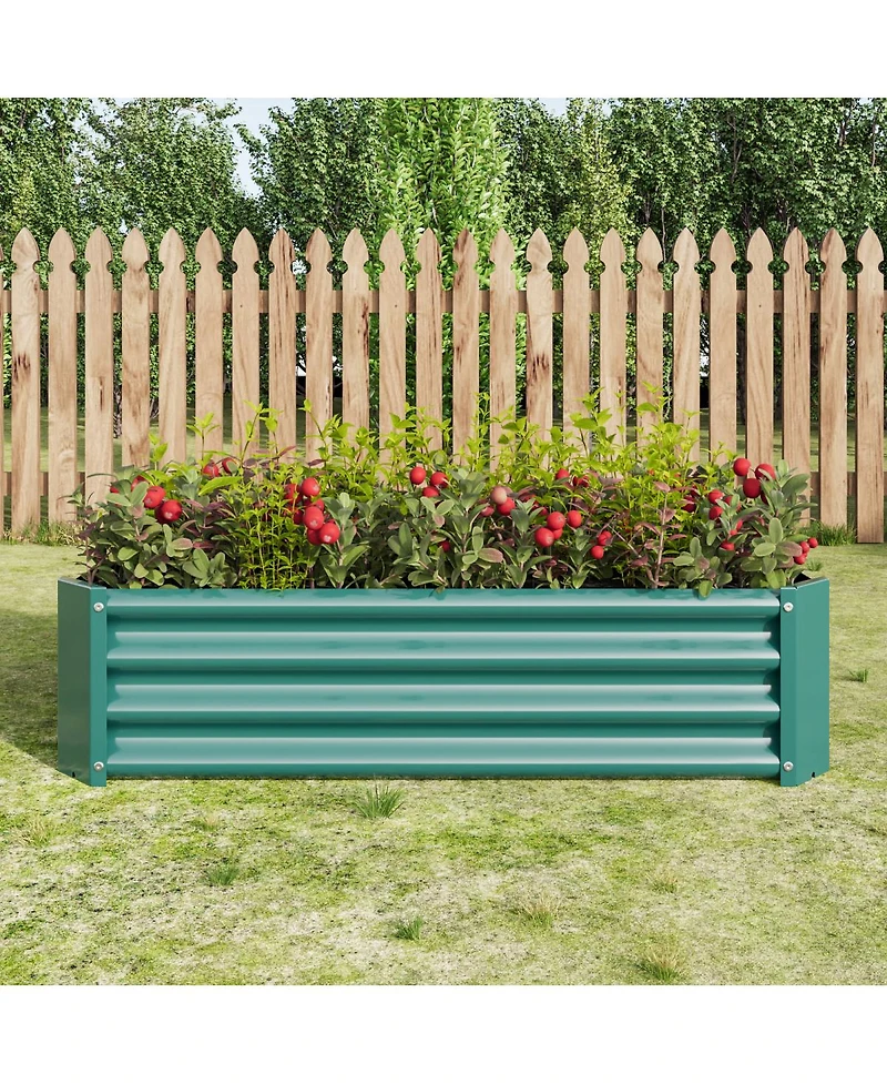 Streamdale Furniture 2PCS 4x2x1ft Metal Raised Garden Bed for Flowers Vegetables and Herbs