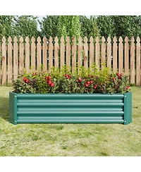 Streamdale Furniture 2PCS 4x2x1ft Metal Raised Garden Bed for Flowers Vegetables and Herbs