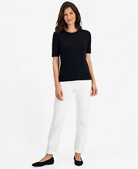 Style & Co Petite Short-Sleeve Cable Crewneck Sweater, Macy's Exclusive
