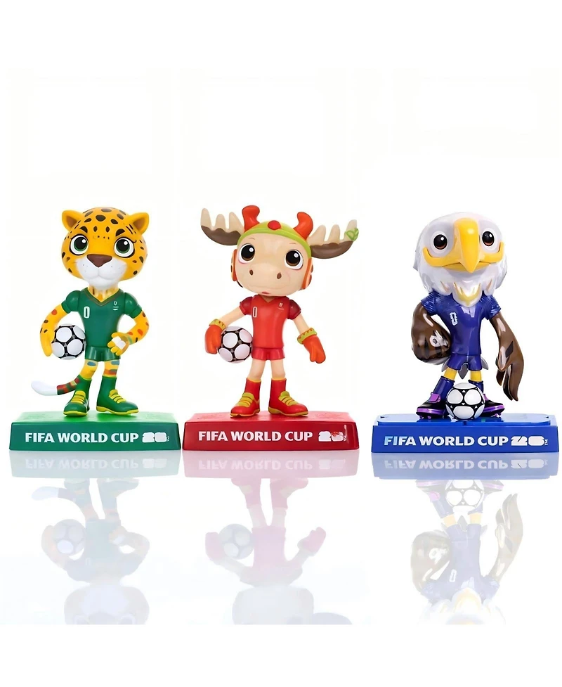 Fifa 2026 World Cup Official Licensed Mascot Figurine Set of 3 Maple, Zayu and Clutch Collectible Soccer Figures 9cm