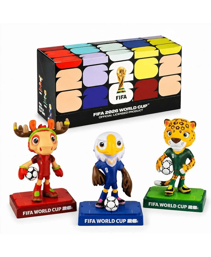 Fifa 2026 World Cup Official Licensed Mascot Figurine Set of 3 Maple, Zayu and Clutch Collectible Soccer Figures 9cm
