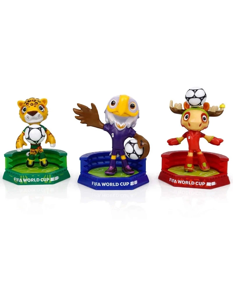 Fifa 2026 World Cup Mascot Figurine Set of 3 Collectible Toys Maple, Zayu and Clutch 6cm