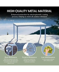 7-Piece Outdoor Patio Dining Table Set With Stackable Chairs