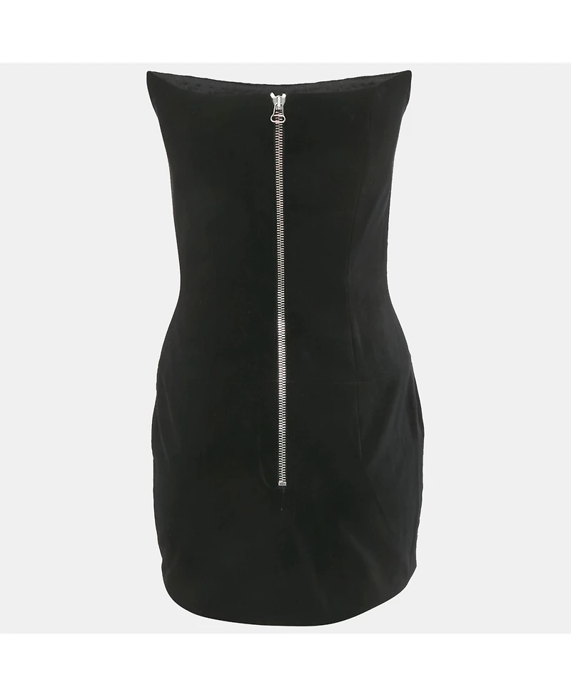 Pre-Owned Balmain Women's Velvet Strapless Mini Dress