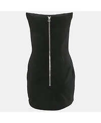 Pre-Owned Balmain Women's Velvet Strapless Mini Dress