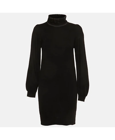 Pre-Owned Love Moschino Women's Knit Intarsia Turtle Neck Mini Dress
