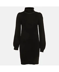 Pre-Owned Love Moschino Women's Knit Intarsia Turtle Neck Mini Dress