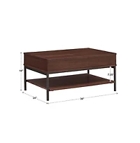 iNSPIRE Q Finish Lift-Top Coffee Table With Metal Base