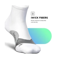 Feetures Men's Elite Light Cushion Quarter Solid - Sport Sock with Targeted Compression