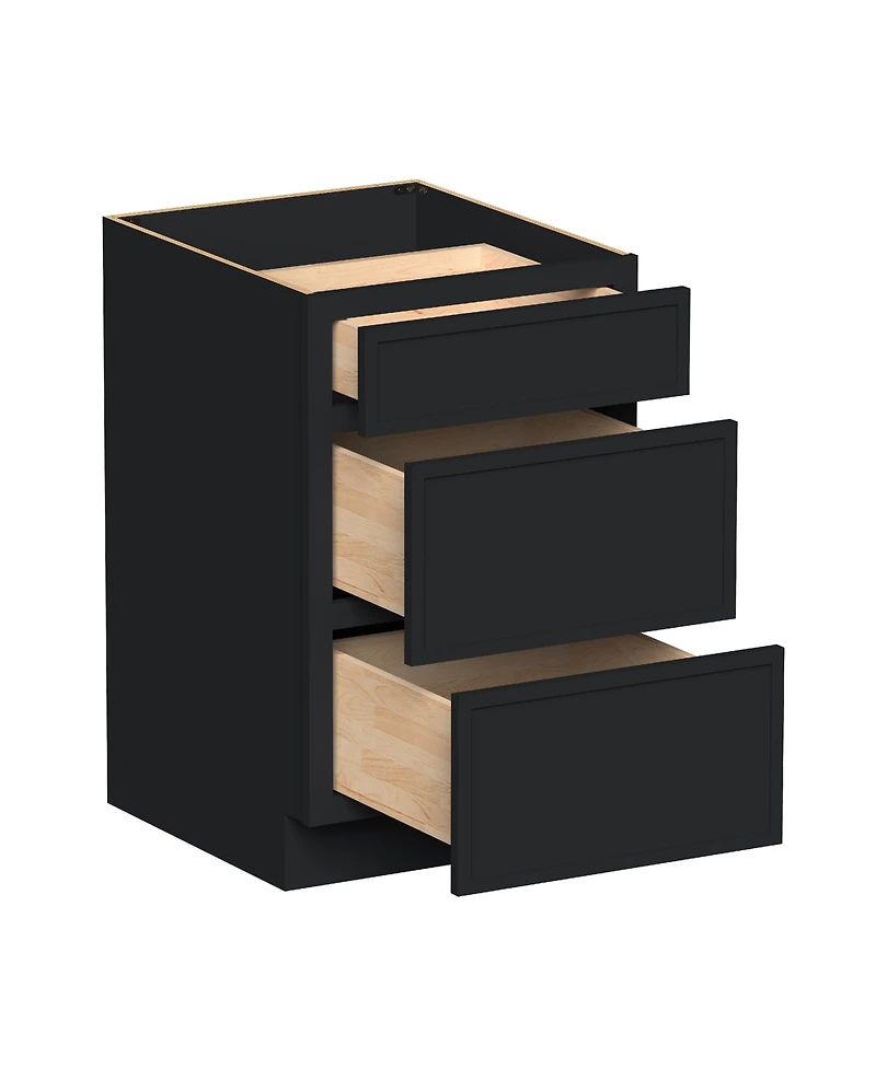 Boyel Living 21 Inch Width 3-Drawers Base Cabinets, Ready to Assemble Kitchen Cabinet with Solid Wood Frame, Soft-Close Slides and Hinges