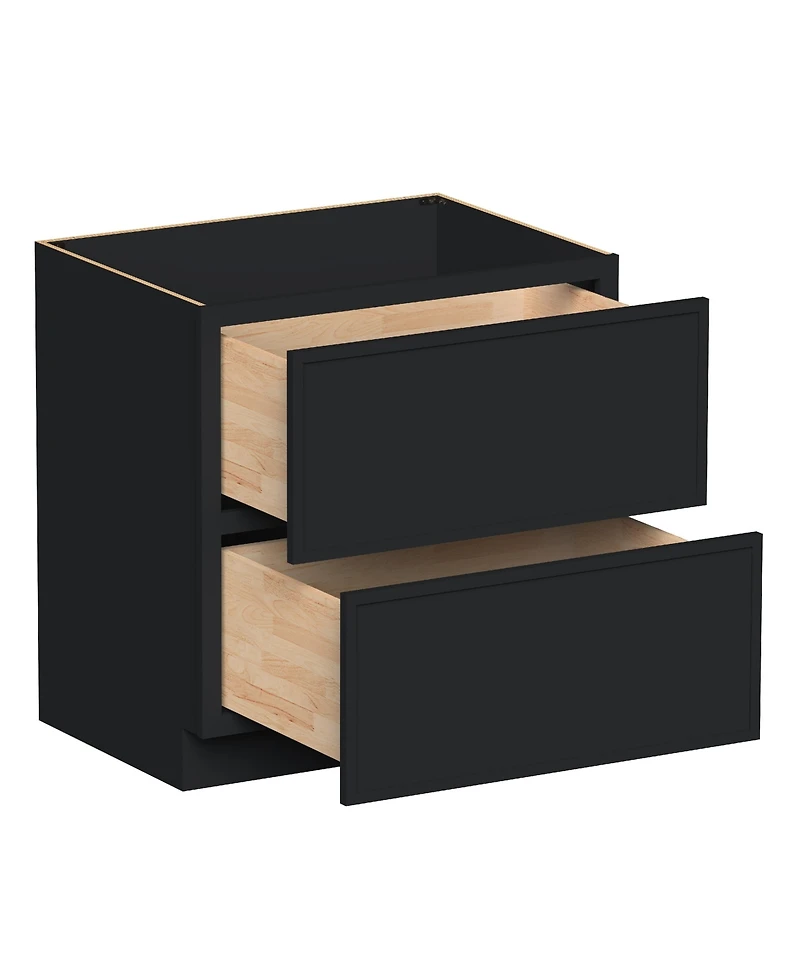 Boyel Living 33 Inch 2-Drawers Base Cabinets Kitchen Cabinets, Solid Wood Frame, Soft-Close Slides and Hinges