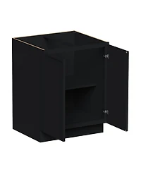 Boyel Living 27 Inch Wide Full Height Door Base Cabinet, Ready to Assemble Kitchen Cabinet with Solid Wood Frame, Soft-Close Slides and Hinges