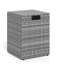 Sugift Rattan Propane Tank Cover Patio Hideaway Side Table