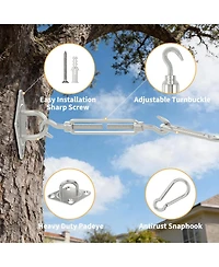 gaomon Shade Sail Hardware Kit, 6 Inch Outdoor Sun Sail Accessories, 304 Stainless Steel Turnbuckles and Brackets for Triangle Sails