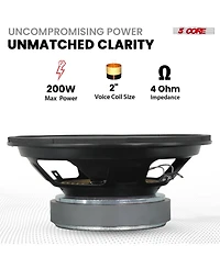 5 Core Car Subwoofer 2Pieces 10inch 3000W Pro Audio Deep Bass Component Sub Woofer 4Ohm Replacement Speaker