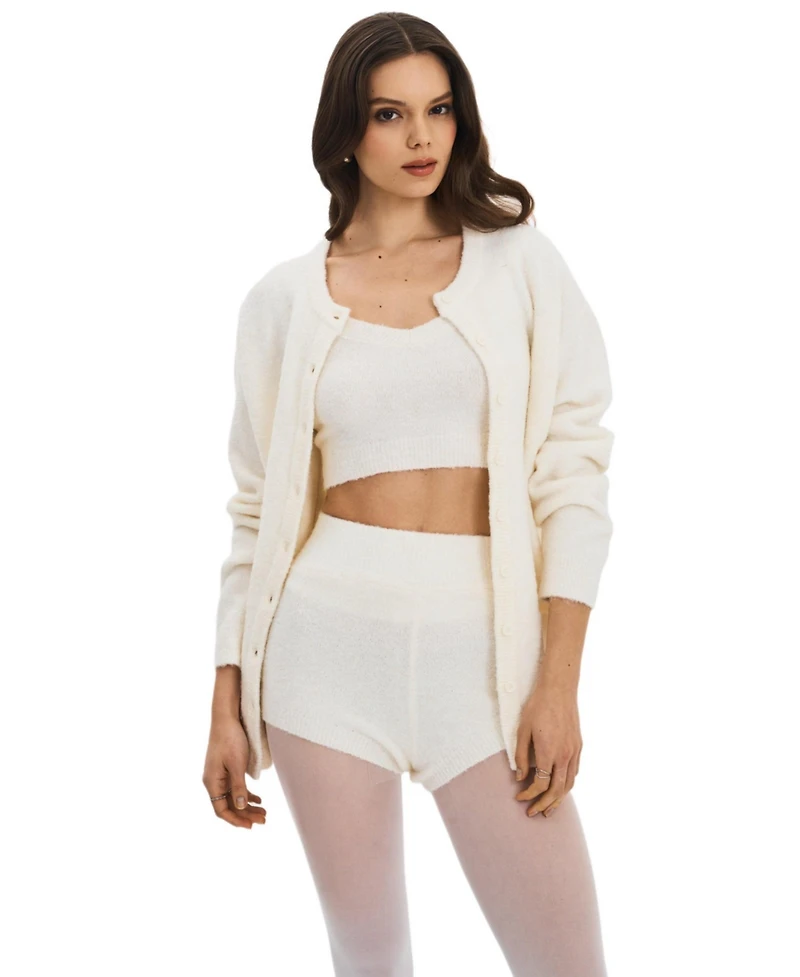 Miss Circle Women's Sera Wool-Blend Ribbed Knit Mini Shorts