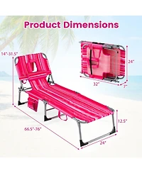 Gouun Tanning Chair with Face and Arm Holes Folding Outdoor Sunbathing Chair