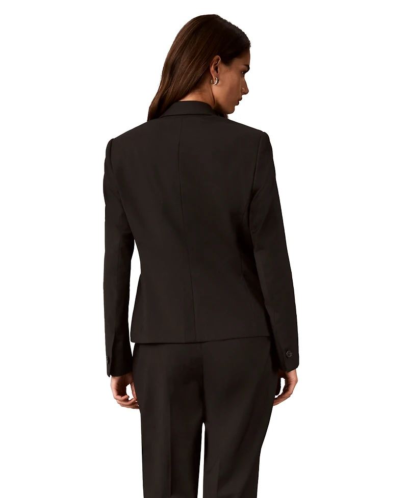 Calvin Klein Petite One-Button Lapel Collar Jacket