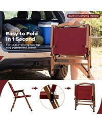 Mecale Lightweight Folding Camping Chair 2-Pack with Bamboo Accents, 330-lb Cap