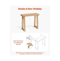 Sugift 36 Inch Console Table Modern Desk Behind the Couch Wooden Rectangle