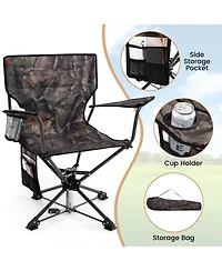 Sugift 360degree(s) Swivel Portable Foldable Hunting Chair Set of 2 with 600D Oxford Fabric
