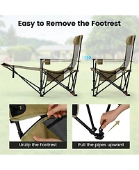 Mecale Reclining Camping Chair with Removable Footrest and Adjustable Backrest