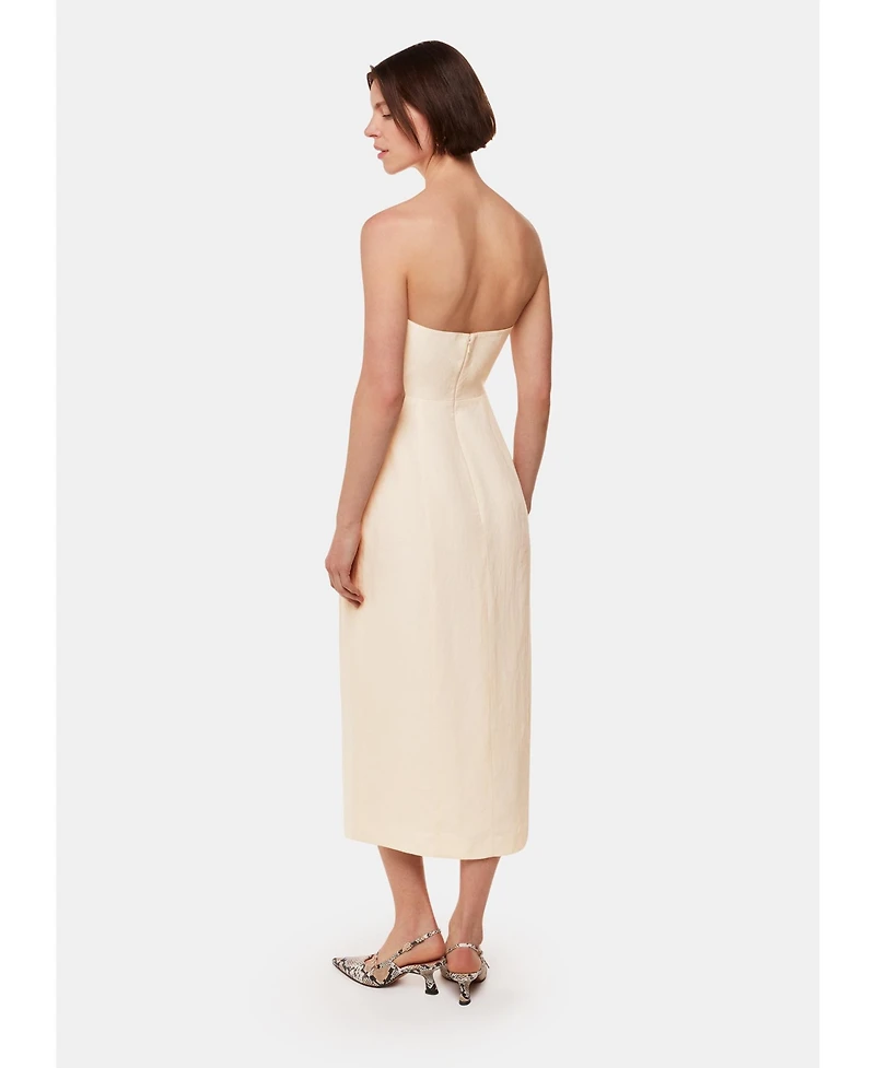 Whistles Women's Bandeau Front Slit Midi Dress