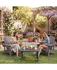 Gouun Rectangular Outdoor Patio Storage Side Coffee Table with Aluminum Alloy Rods
