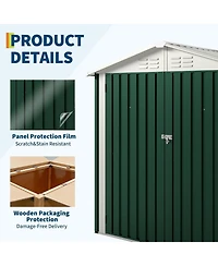 gaomon 6x4 feet Outdoor Metal Storage Shed, 130 Cubic Feet Capacity, Sloped Roof, Lockable Door, Weather-Resistant Garden Shed for Backyard Patio