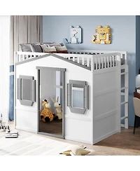 Streamdale Furniture Full Size House Loft Bed With Ladder