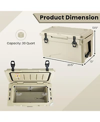 Gouun 30 Quart Rotomolded Hard Cooler with Integrated Cup Holders and Bottle Opener