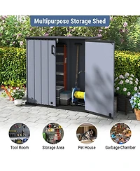 Gouun Outdoor Storage Shed All-Weather Box with Lockable Door Build