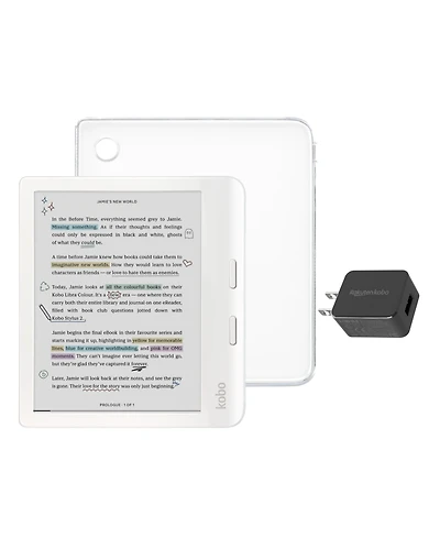 Kobo Libra eReader with Clear Case and Ac Bundle