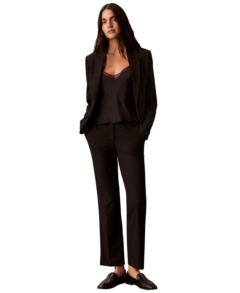Calvin Klein Petite Straight-Leg Mid-Rise Ankle Pants