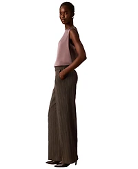 Calvin Klein Petite High-Rise Wide-Leg Trousers