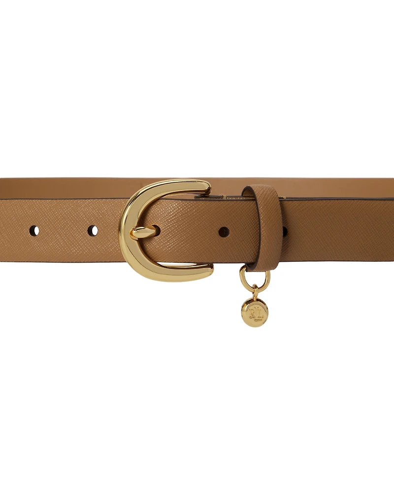 Lauren Ralph Charm Crosshatch Leather Belt