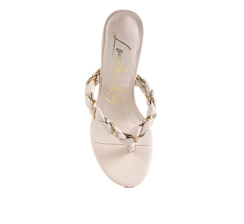 Womens Melodrama Stiletto Heel Braided Thong Sandals
