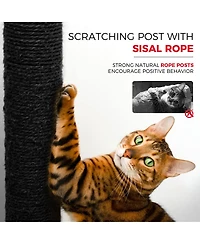 Streamdale Furniture 58in Gothic Multi-Level Cat Tree with Scratching Posts and Cave