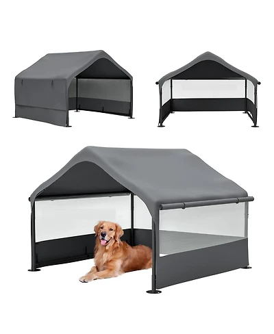 Streamdale Furniture Extra Large Outdoor Pet Tent with Mesh Windows and Canopy 4' x 4' x 3.3'