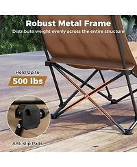Mecale Adult Folding Camping Chair with Adjustable Backrest, 500-lb Capacity