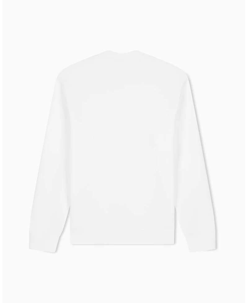 A|X Armani Exchange Men's Long Sleeve All-Over Logo Bonded Cotton Crewneck Sweatshirt