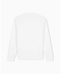 A|X Armani Exchange Men's Long Sleeve All-Over Logo Bonded Cotton Crewneck Sweatshirt
