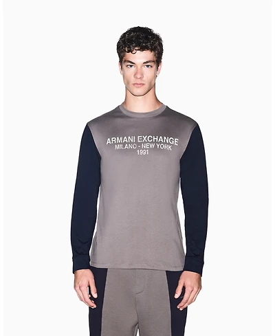 A|X Armani Exchange Men's Color Block Wording T-Shirt