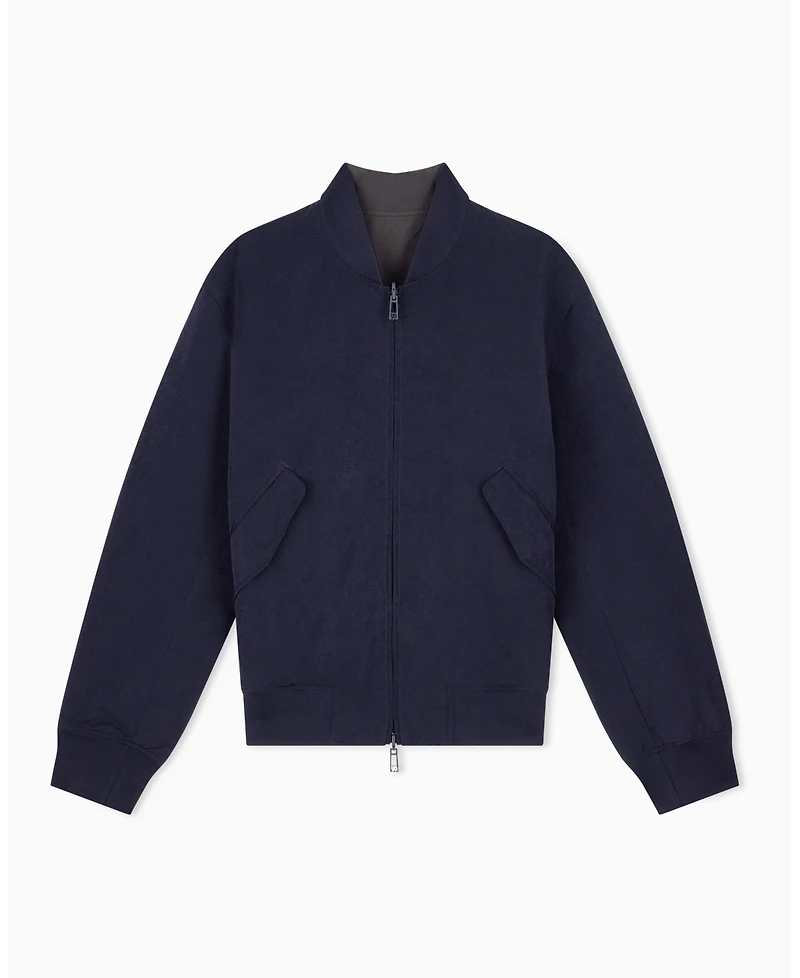 A|X Armani Exchange Men's Crossover Reversible Bomber with Graphic Jacket